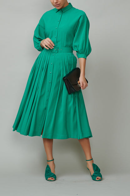 Green shirt dress