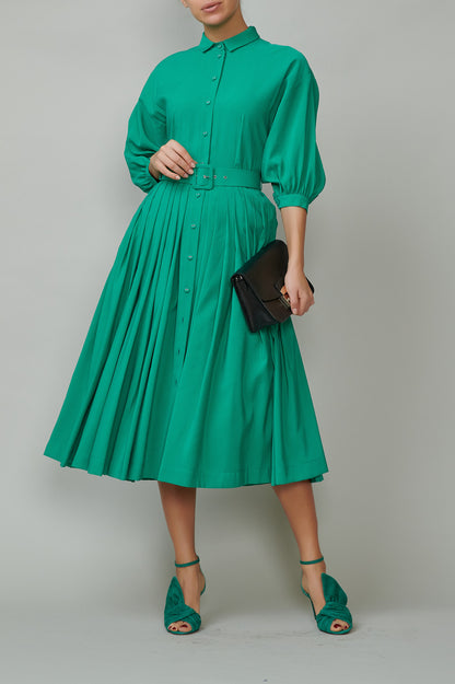 Green shirt dress