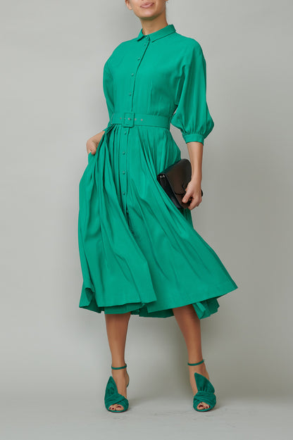 Green shirt dress