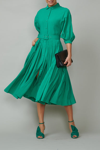 Green shirt dress