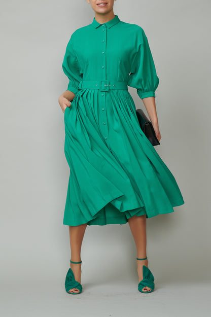 Green shirt dress