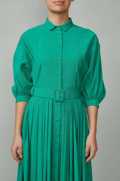 Green shirt dress