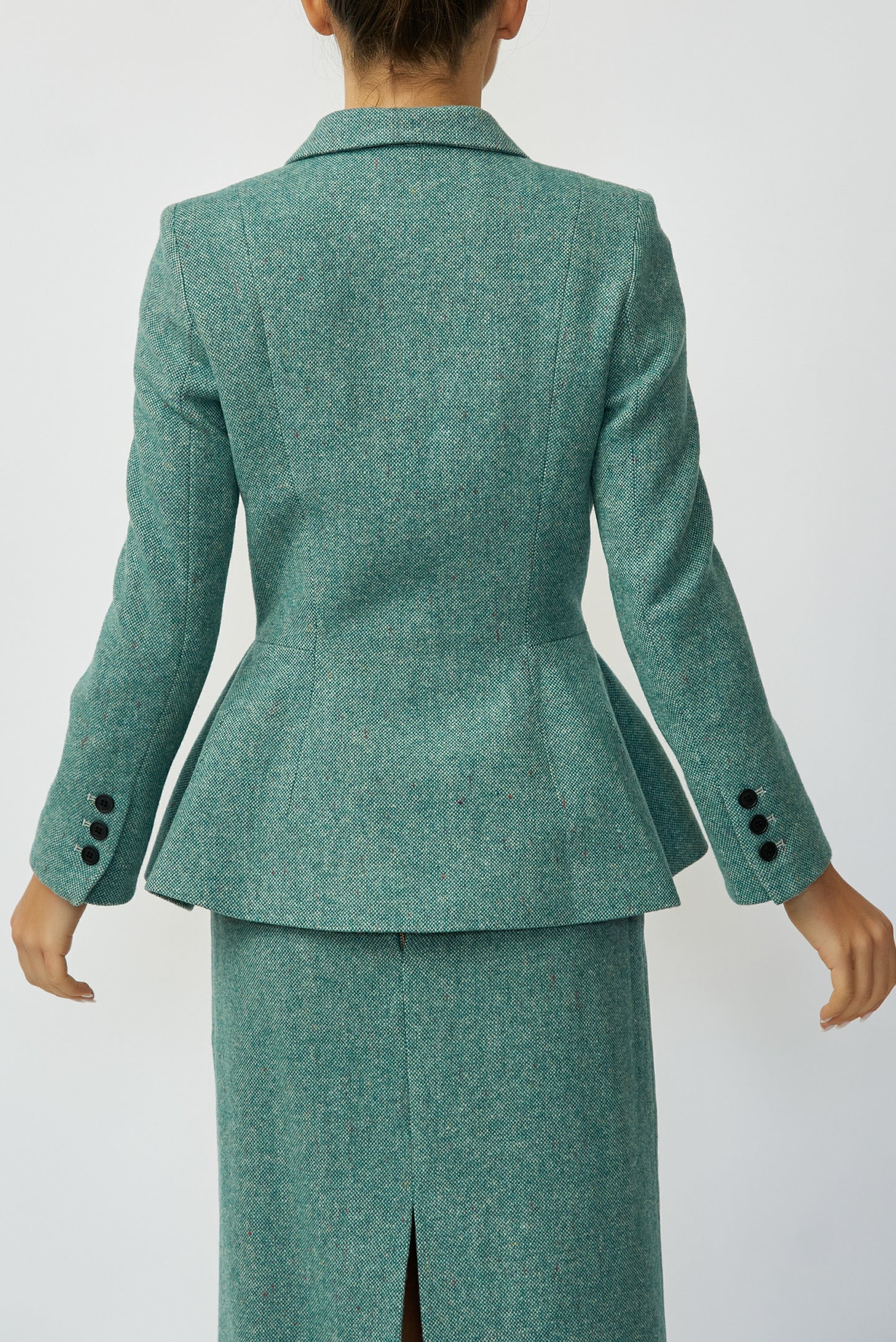 100% wool jacket, green tweed, delivery 02/25-03/25