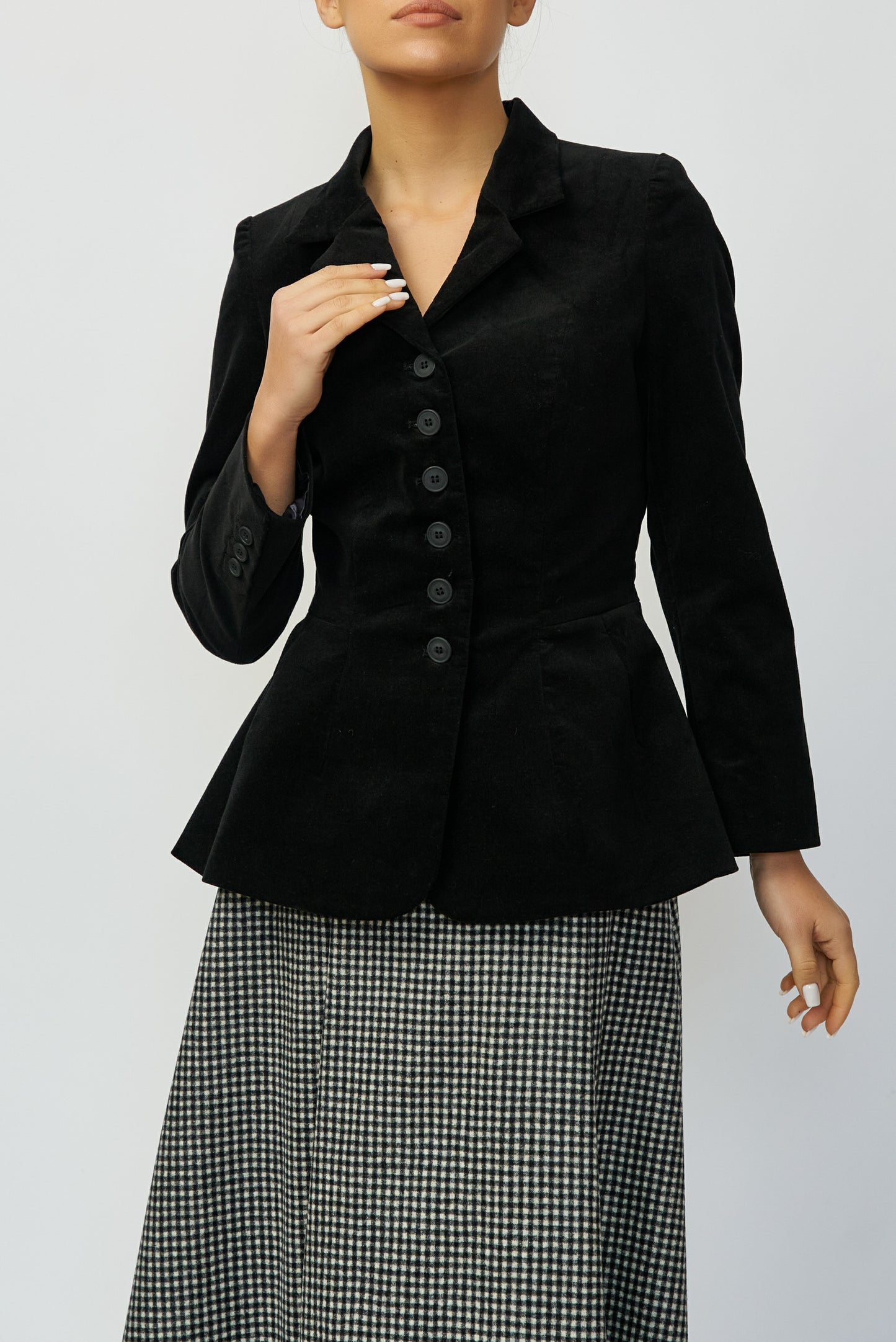 Black velvet jacket, cotton, delivery 02/25-03/25