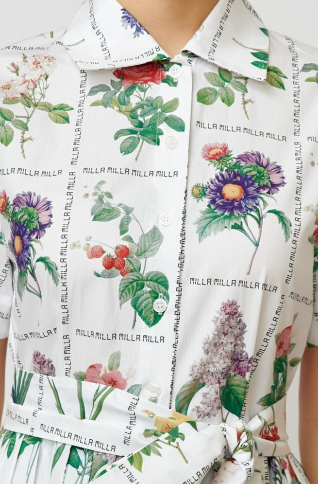 Cotton shirt dress with Milla Milla print