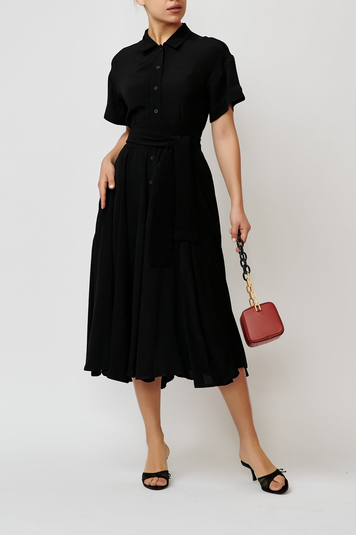 Rochie camasa din viscoza neagra