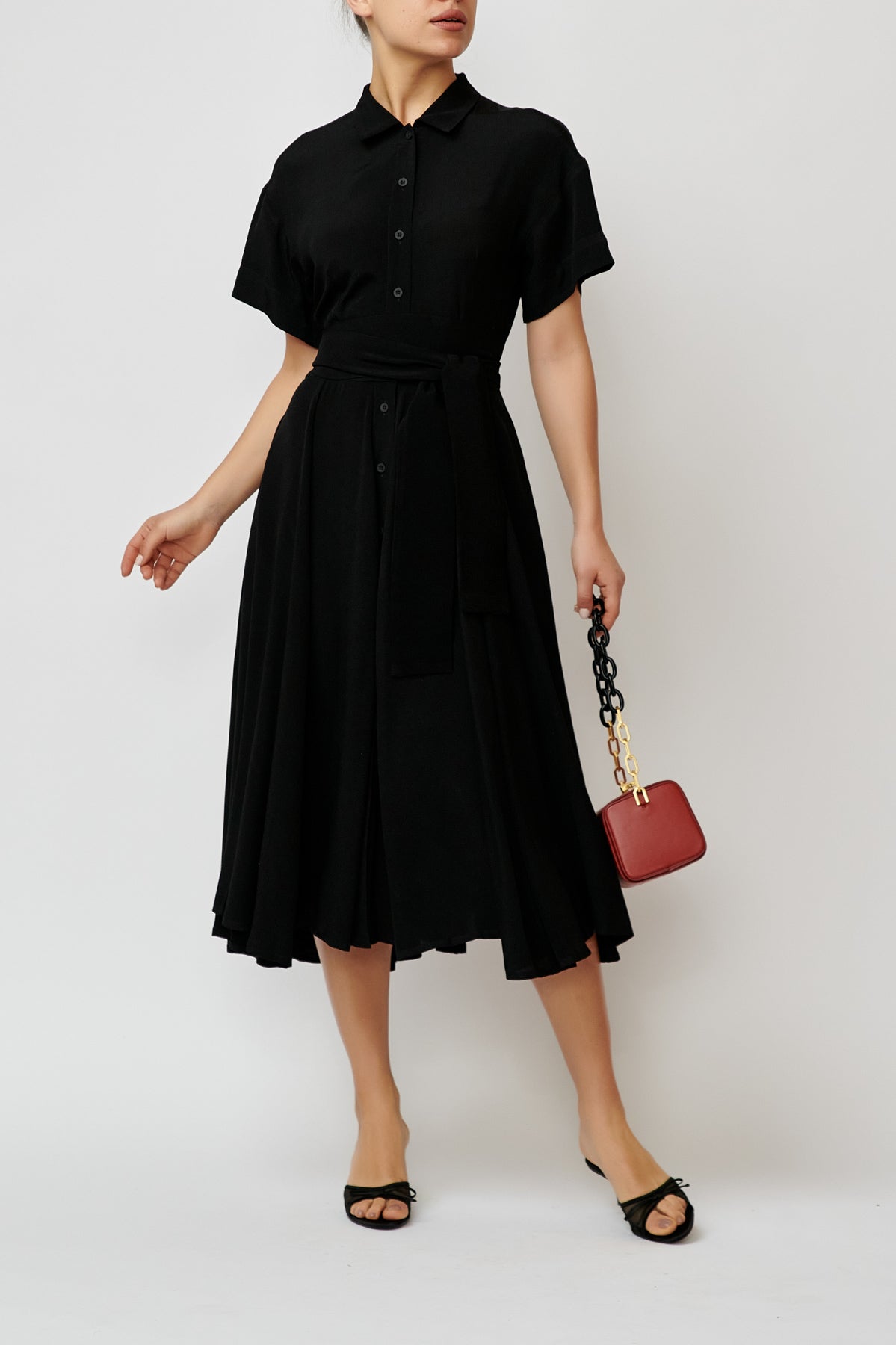 Rochie camasa din viscoza neagra