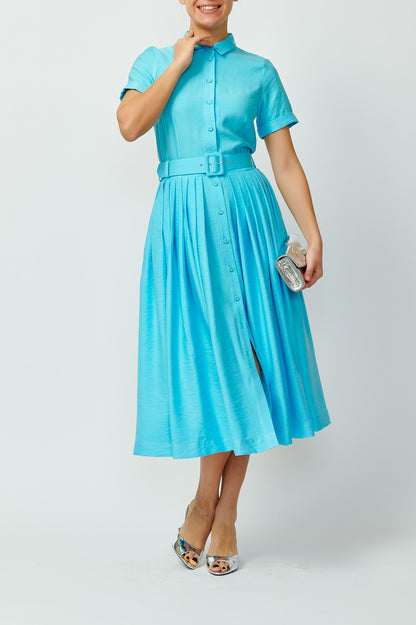 Aqua shirt dress