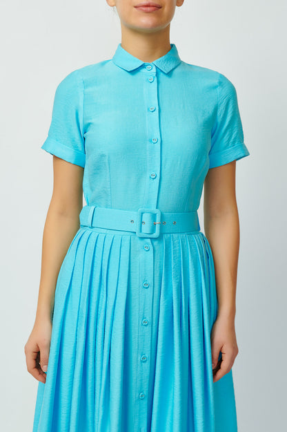 Aqua shirt dress