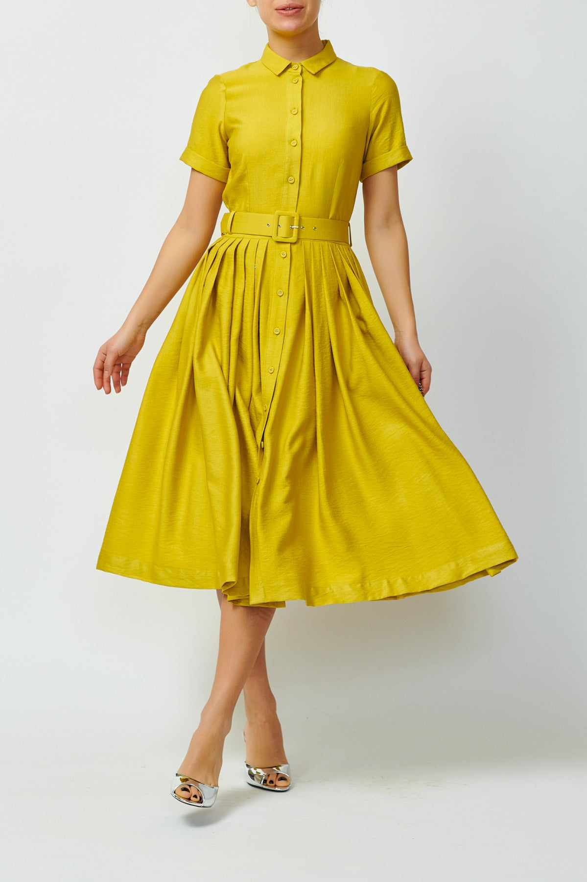 Mustard spindles yellow shirt dress