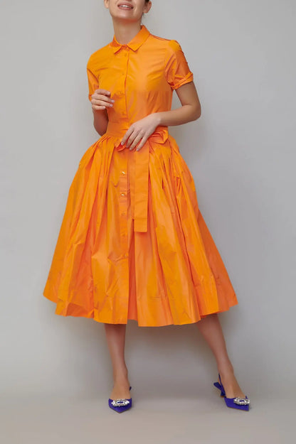 Rochie camasa din taffeta oranj milla milla