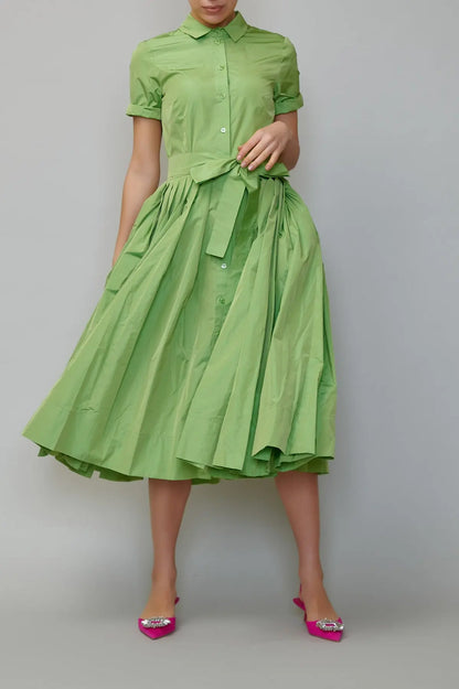 Rochie camasa din taffeta verde mar milla milla