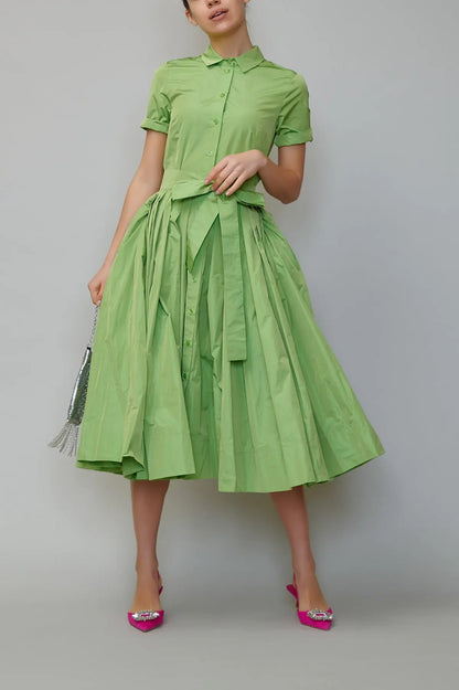 Rochie camasa din taffeta verde mar milla milla