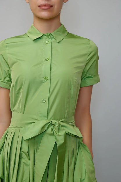 Rochie camasa din taffeta verde mar milla milla