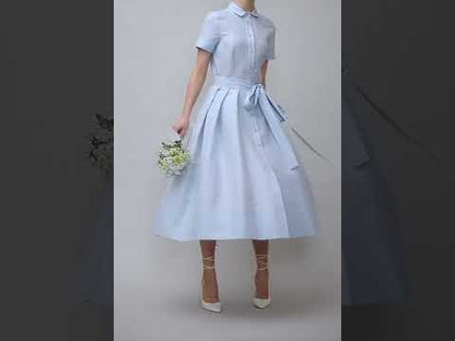 Light blue civil ceremony shirt dress