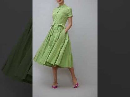 Rochie camasa din taffeta verde mar